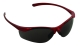 UV-szűrős polikarbonát szemüveg sötét lencsével, piros kerettel