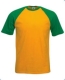 Baseball T póló, 160g, Sunflower Kelly Green, százszorszép sárga-zöld