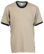 Ringer T póló, 160g, Khaki Light Graphite, Khaki világos grafit színű passzéval