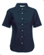 Lady-Fit Short Sleeve Oxford Shirt, 130g, Navy-Tengerkék