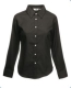 Lady-Fit Long Sleeve Oxford Shirt, 130g, Black-Fekete