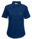 Lady-Fit Short Sleeve Poplin Shirt, 120g, Navy-Tengerkék