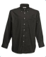 Long Sleeve Oxford Shirt, 130g, Black-Fekete